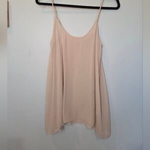 100% Silk Cami Shell Sheer Neutral Tan Medium/Large Capsule Quiet Luxury
